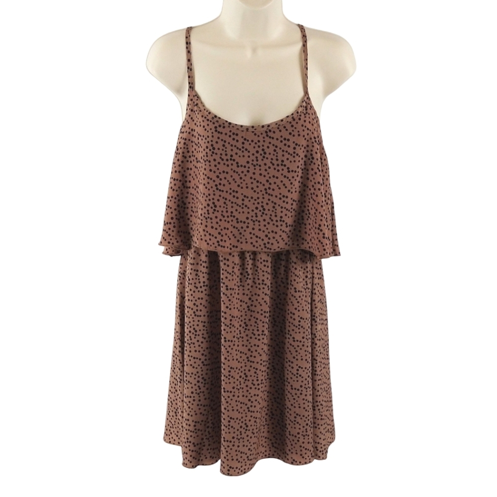Ya Los Angeles silk blend brown and black dress